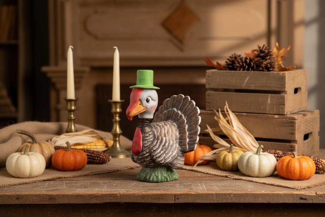 Bethany Lowe Fall 8" Bobble Head Turkey TL5367 - The Primitive Pineapple Collection