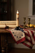7 - inch Americana LED Taper Candle with Timer and Patriotic Ribbon - The Primitive Pineapple Collection
