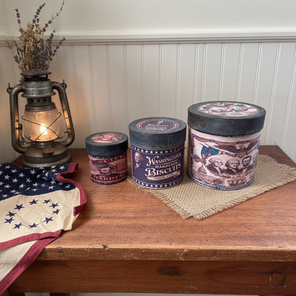 Primitive USA Patriotic Three Stack Round Box Set - The Primitive Pineapple Collection