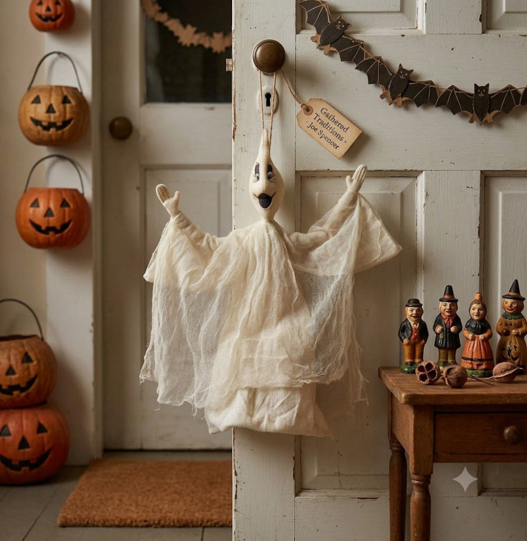Halloween Gather Traditions Gareth Ghost Joe Spencer Folk art 20"