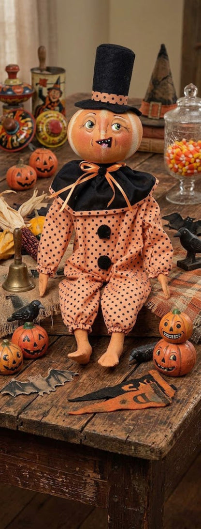 Halloween Joe Spencer 18" Jinxie Jack Pumpkin Gathered Traditions Art Doll