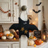 Primitive Halloween Hanging Black Bat with Folk Art Star | 12" x 9" Fabric Ornament - The Primitive Pineapple Collection