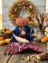 Primitive Handcrafted USA Pumpkin Doll Emma w/ Gourd 12" - The Primitive Pineapple Collection