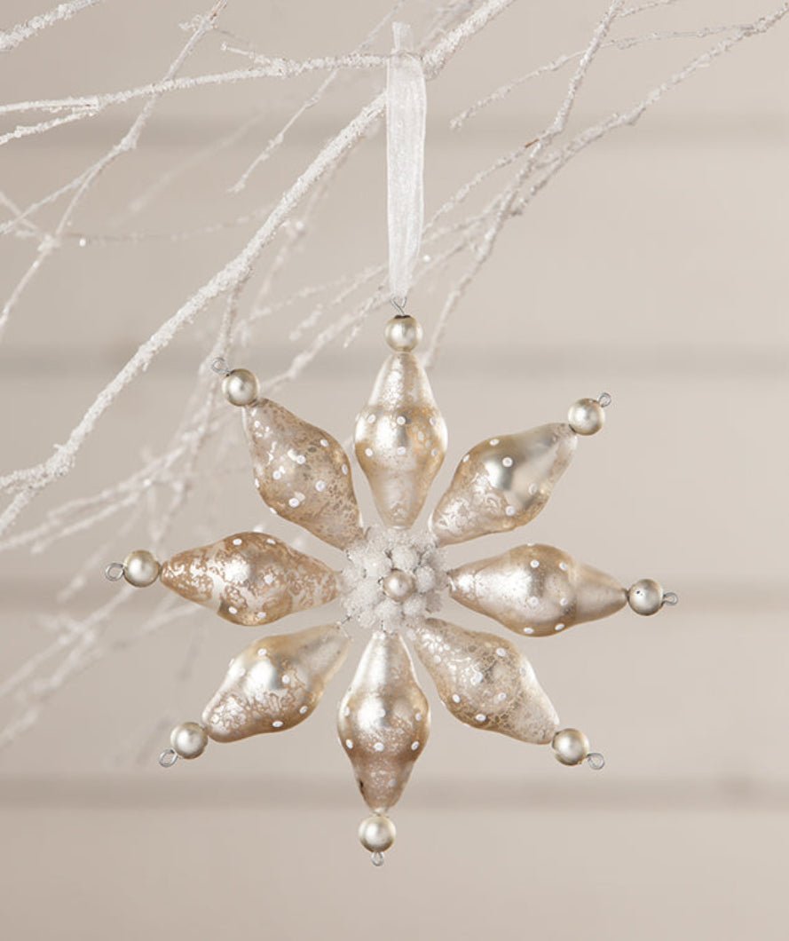 Bethany Lowe Christmas Winter Polkadot Starburst Ornament 7&quot; - The Primitive Pineapple Collection