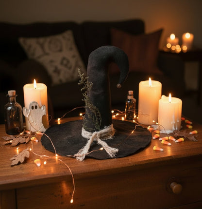 Primitive Handcrafted Large USA Witch&
