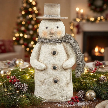 Ragon House Christmas Flat Bottom Snowman with Holiday Scarf
