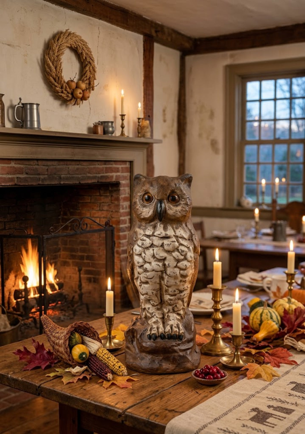 Ragon House 10.25" Vintage Brown Owl Figurine – Fall &amp; Halloween Centerpiece