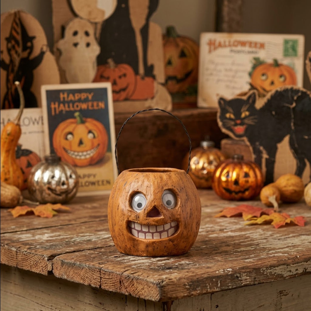 Ragon House Halloween Fall 5" Jack O Lantern Container w/Handle