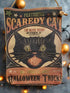Handcrafted Halloween Primitive Retro look Hanging Scaredy Cat Fabric pouch/Bag - The Primitive Pineapple Collection