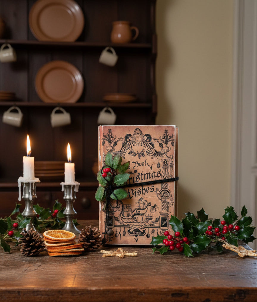 Christmas Handcrafted Vintage Look Christmas Wishes Book