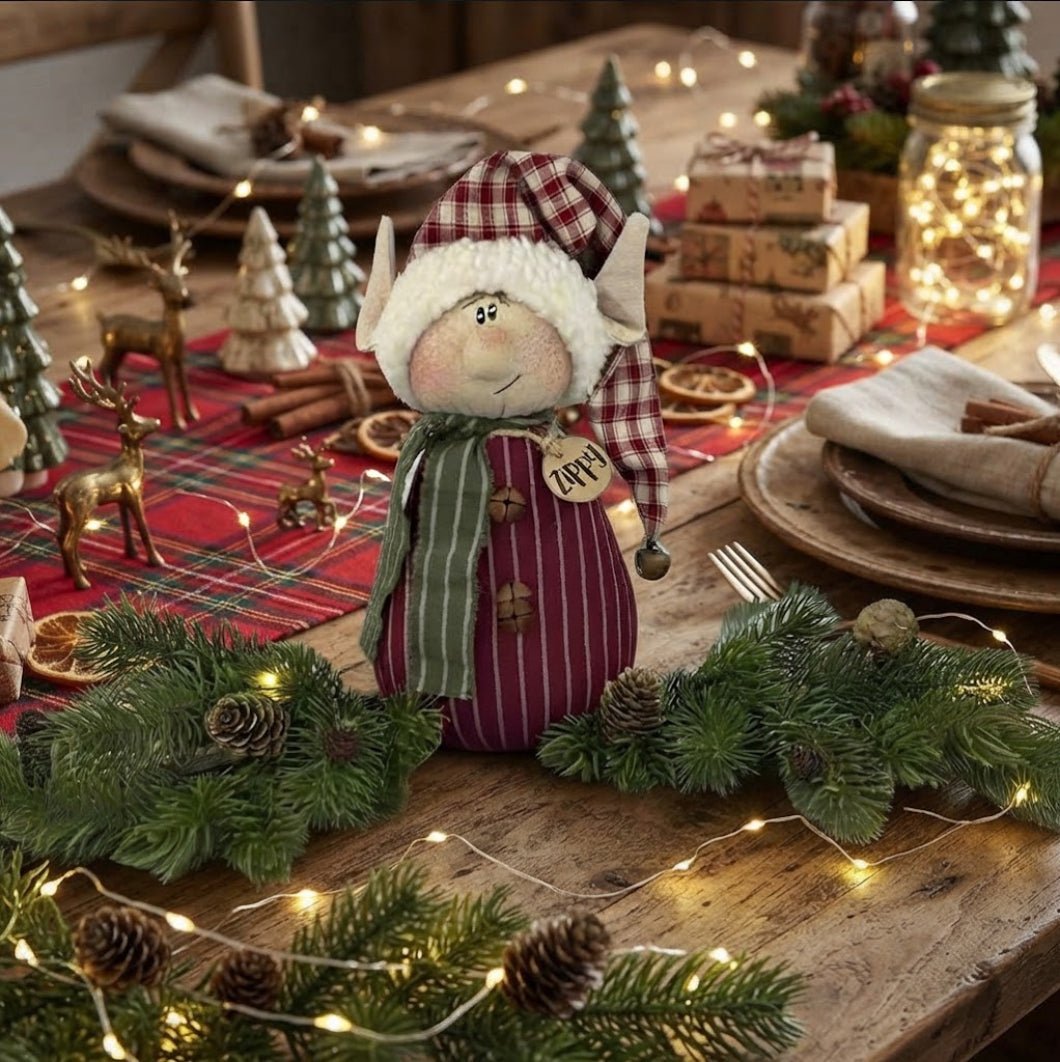 Honey and Me Christmas Zippy the Elf 8" - The Primitive Pineapple Collection