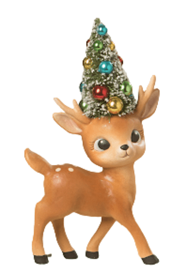 Bethany Lowe Christmas Merry &amp; Bright Standing Reindeer TL2376 - The Primitive Pineapple Collection