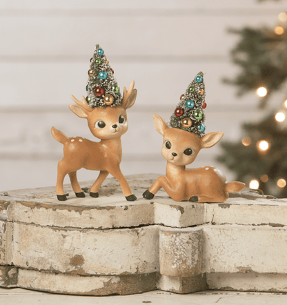 Bethany Lowe Christmas Merry &amp; Bright Resting Reindeer TL2377 - The Primitive Pineapple Collection