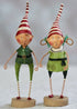 Christmas Lori Mitchell Tootsie and Tinker Twinkle Elves 10603 2pc set - The Primitive Pineapple Collection