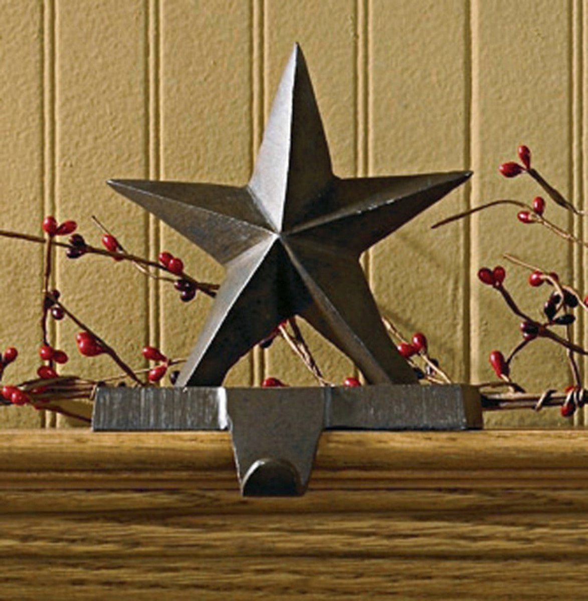 Primitive Christmas Black Iron Star Stocking Holder/ Hanger - The Primitive Pineapple Collection