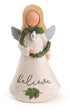 Christmas Blossom Bucket Believe Christmas Angel w/ Holiday Greens Figurine - The Primitive Pineapple Collection