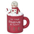 Christmas Blossom Bucket Snowman in Mug w/ Candy Cane Figurine - The Primitive Pineapple Collection