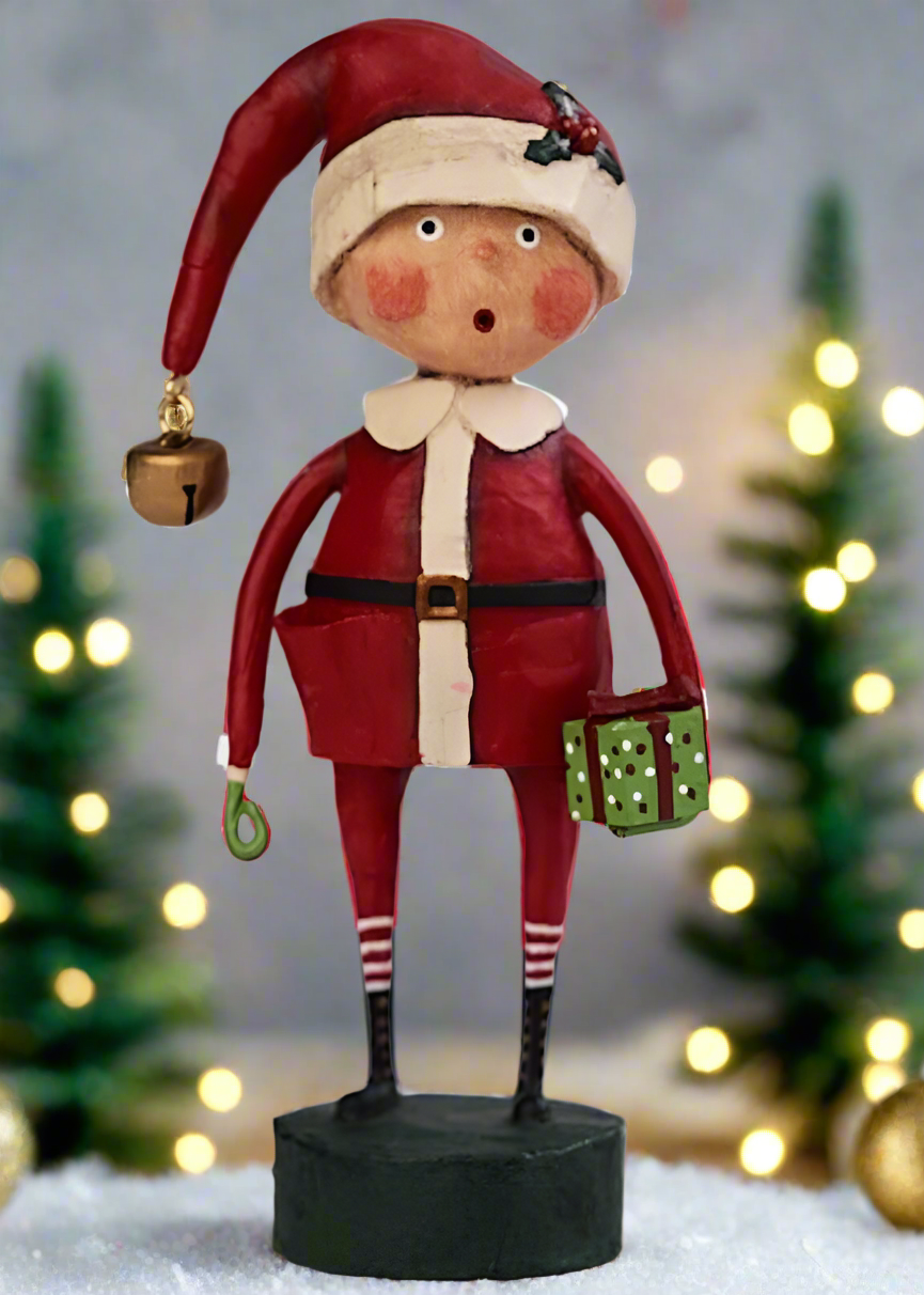Folk Art Lori Mitchell Christmas Playing Santa Claus 23983 Collectable - The Primitive Pineapple Collection