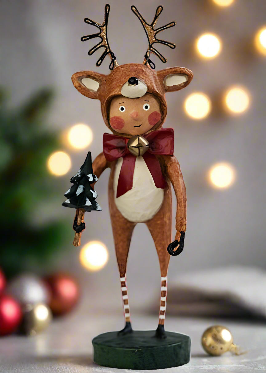 ESC and Company Christmas Little Dasher Reindeer Figurine Lori Mitchell - The Primitive Pineapple Collection