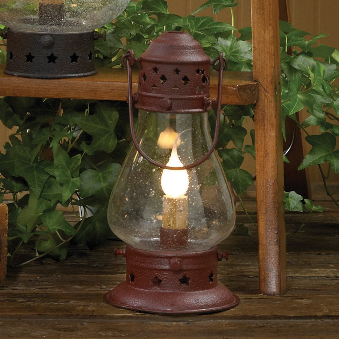 Primitive Colonial Electric Reproduction 9.5" Red Onion Lamp - The Primitive Pineapple Collection