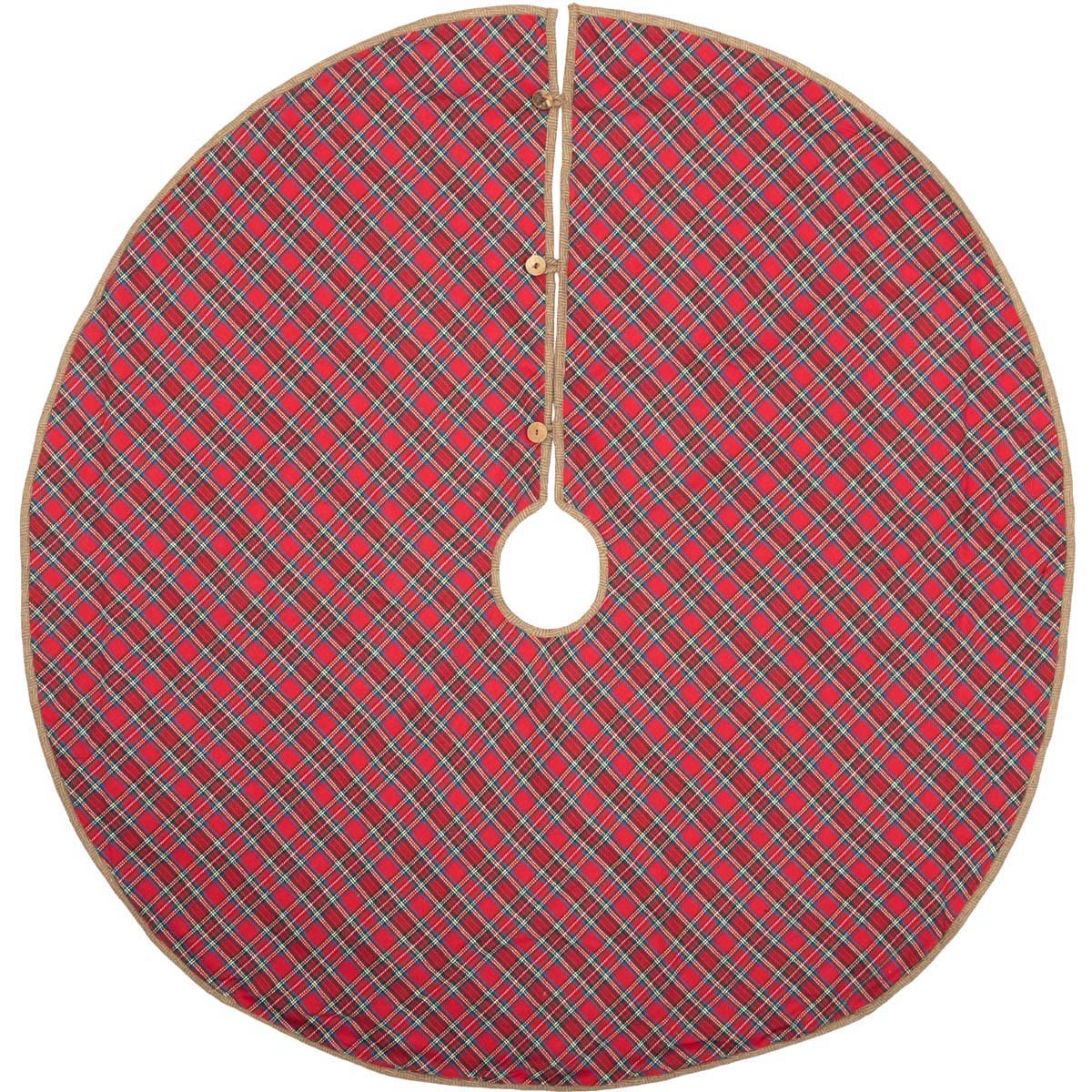 Christmas Holiday Gavin Tartan Plaid Tree Skirt 48&quot; - The Primitive Pineapple Collection