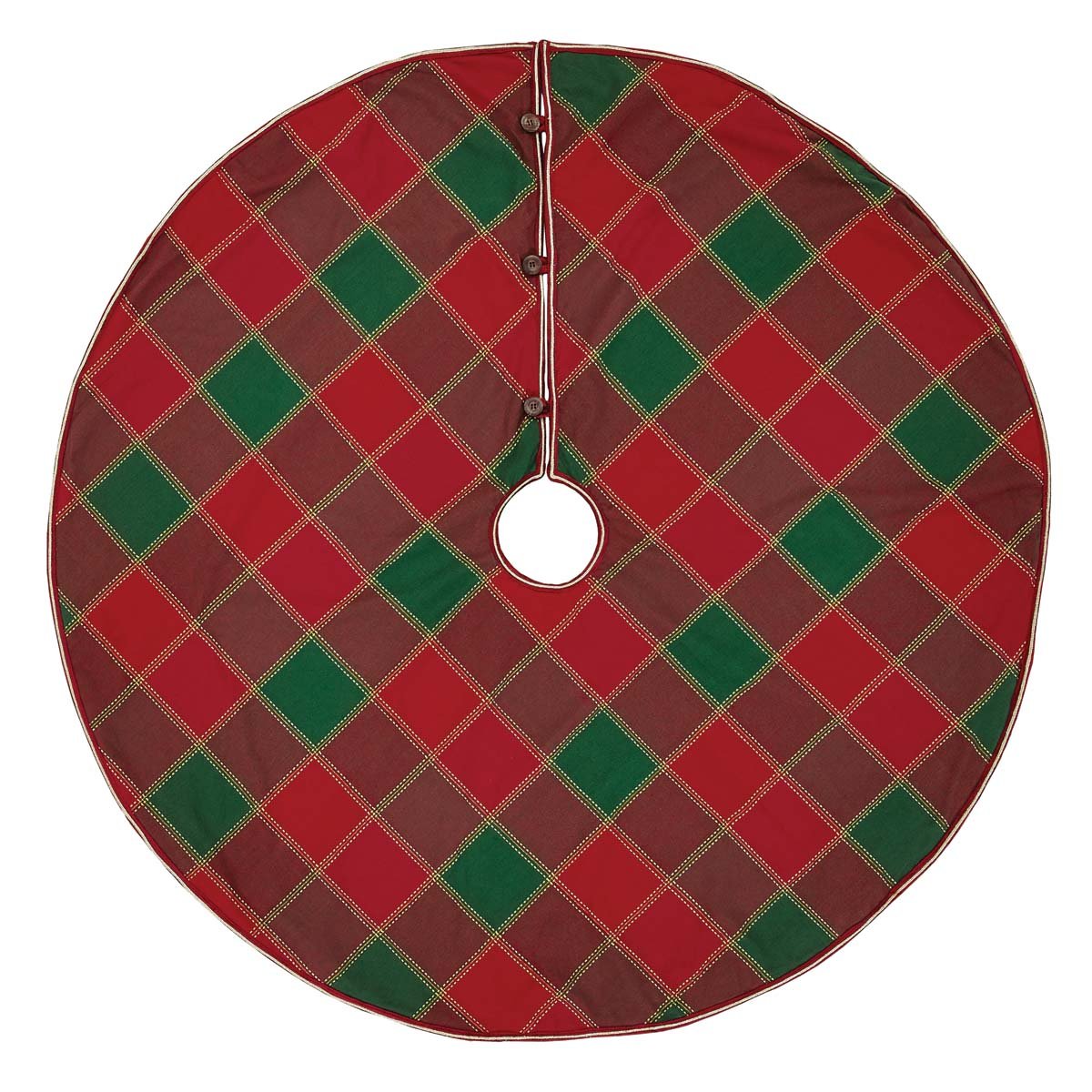 Christmas Holiday Plaid Tristan Tree Skirt 48&quot; - The Primitive Pineapple Collection