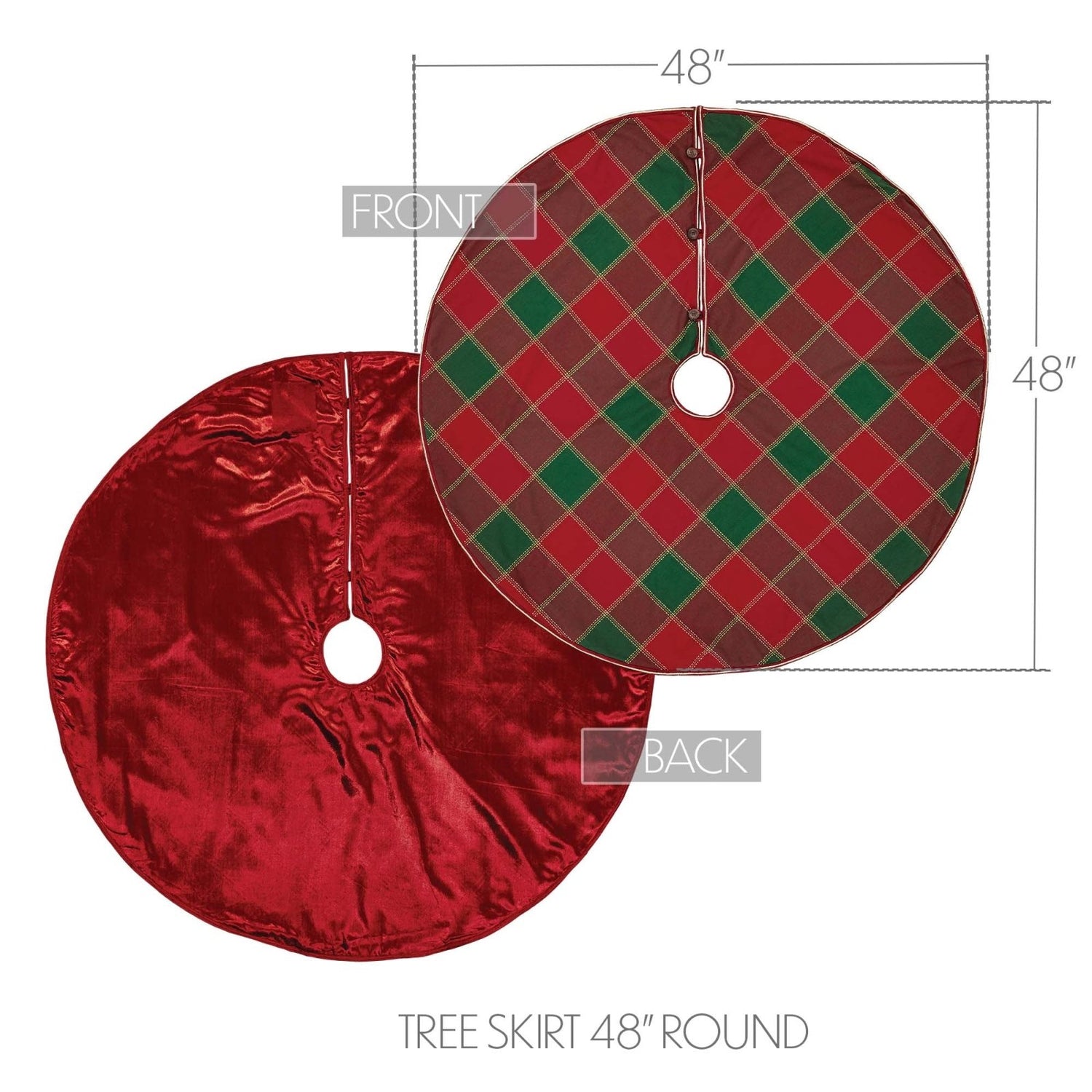 Christmas Holiday Plaid Tristan Tree Skirt 48&quot; - The Primitive Pineapple Collection