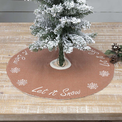Christmas Holiday Let It Snow Mini Tree Skirt 21&quot; - The Primitive Pineapple Collection