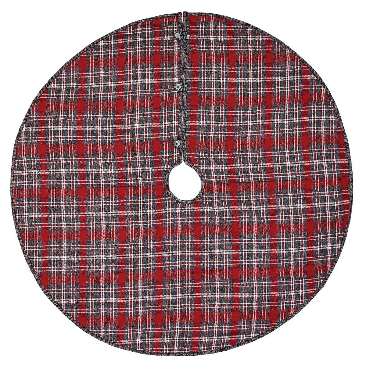 Christmas Holiday Anderson Plaid Tree Skirt 48&quot; - The Primitive Pineapple Collection