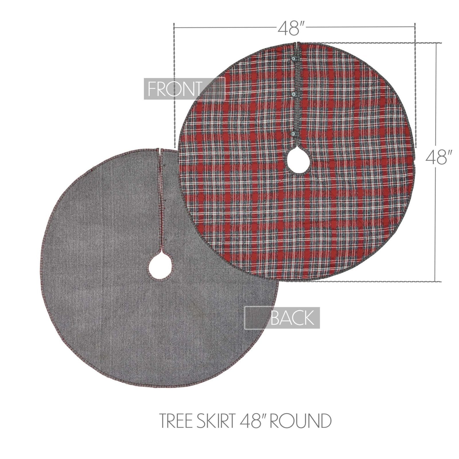 Christmas Holiday Anderson Plaid Tree Skirt 48&quot; - The Primitive Pineapple Collection