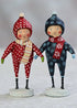 Primitive Folk Art Lori Mitchell Christmas Snow Day 2pc Children 38145 - The Primitive Pineapple Collection