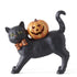 Folk Art Halloween 6.75 Inch Black Resin Cat w/Bow Tie LED Jack O Lantern - The Primitive Pineapple Collection