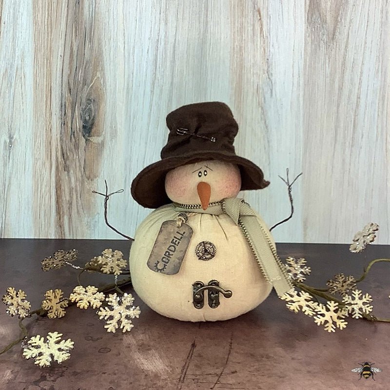 Honey and Me Christmas Cordell the Salvage Snowman C23912 - The Primitive Pineapple Collection