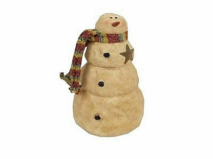 Primitive Country Rustic 7” Snowman w/ Star and Scarf - The Primitive Pineapple Collection