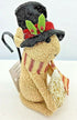 Primitive 4 " Mouse with Tree ,scarf and Top hat Shelf Sitter Country - The Primitive Pineapple Collection