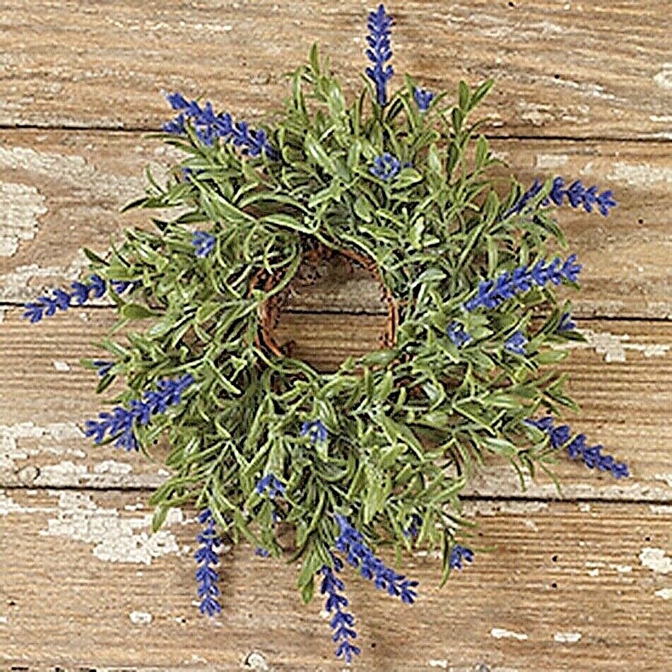 Farmhouse/ Country Spring 6” Lavender Candle Ring/ Wreath Crafts/Display - The Primitive Pineapple Collection