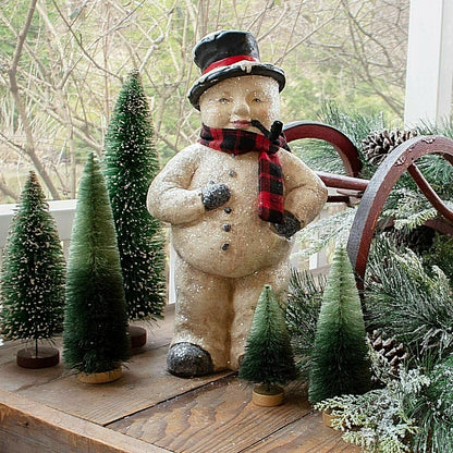 Primitive Christmas Ragon House 16” Face Snowman w/ Pipe WS172059 - The Primitive Pineapple Collection