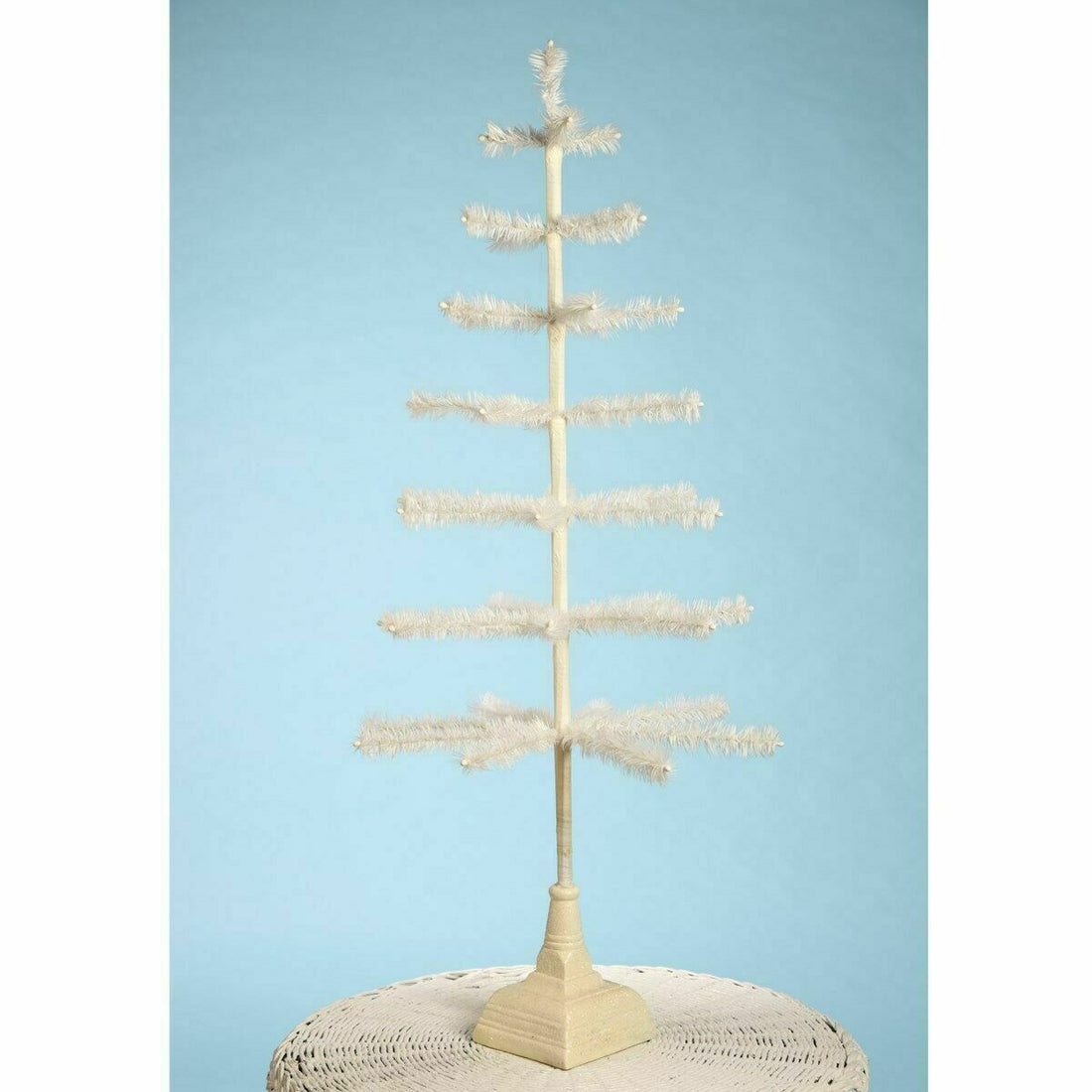 Bethany Lowe Easter Christmas Feather Tree Ivory Glittered Base 42" LG7221 - The Primitive Pineapple Collection
