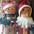 Primitive Handcrafted Snowman Stump Doll 9" Shelf Sitter Princess Pine - The Primitive Pineapple Collection