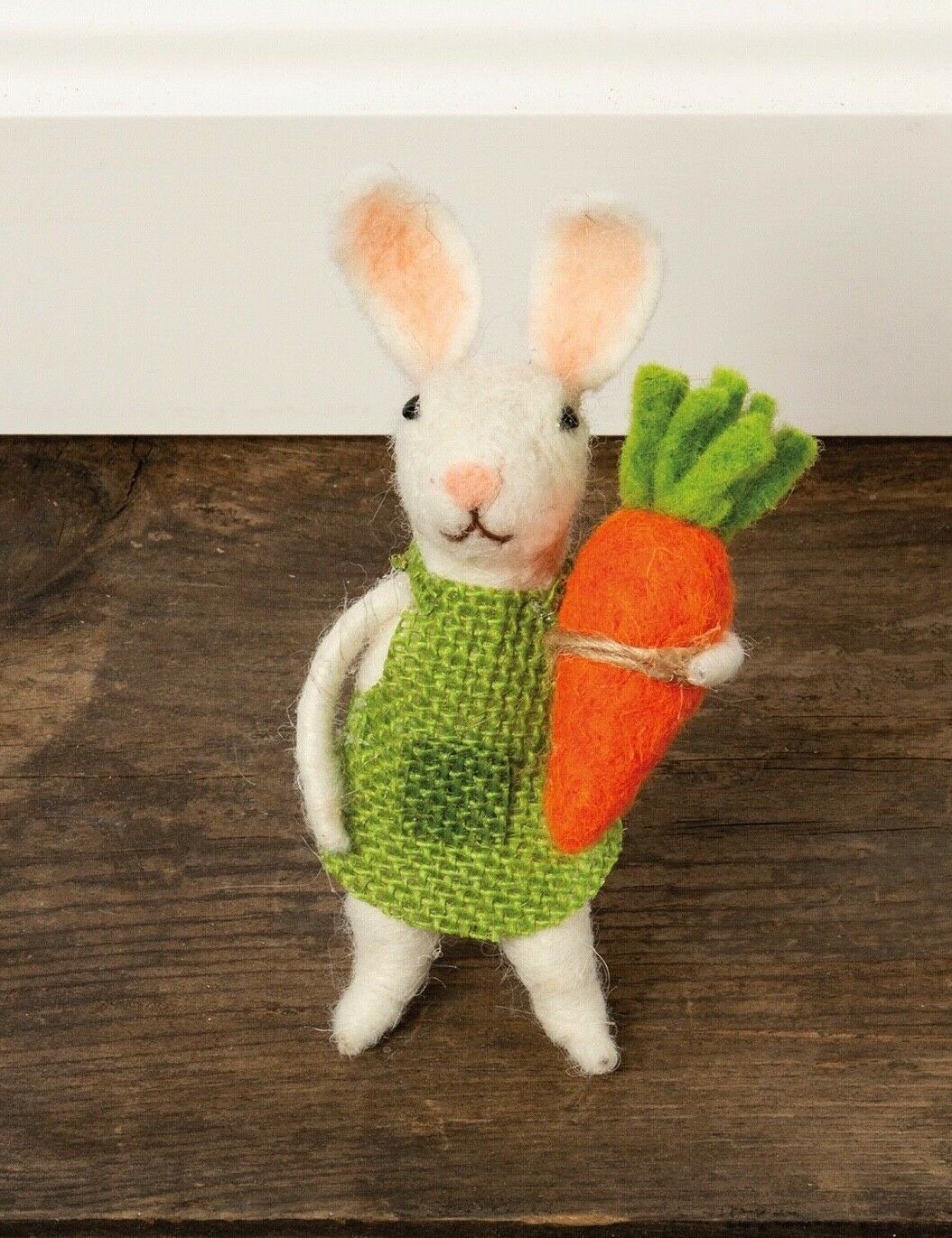 Primitive/Country Felt Easter Bunny Apron & Carrot Ornie - The Primitive Pineapple Collection