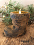 Primitive Christmas Blackened Beeswax Santa Boot Flicker Light - The Primitive Pineapple Collection