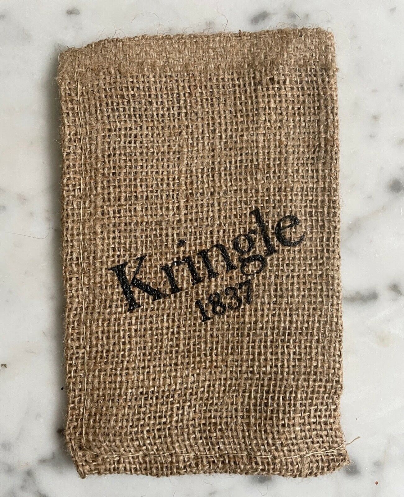 Primitive Christmas Burlap Bag Stenciled Kringle 1887 Crafts 4” x 6” - The Primitive Pineapple Collection