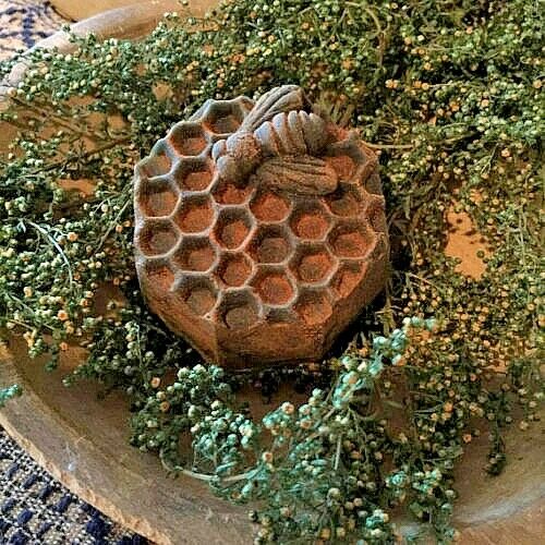 Handcrafted Scented Blackened Beeswax Honeycomb with Bee Bowl filler - The Primitive Pineapple Collection