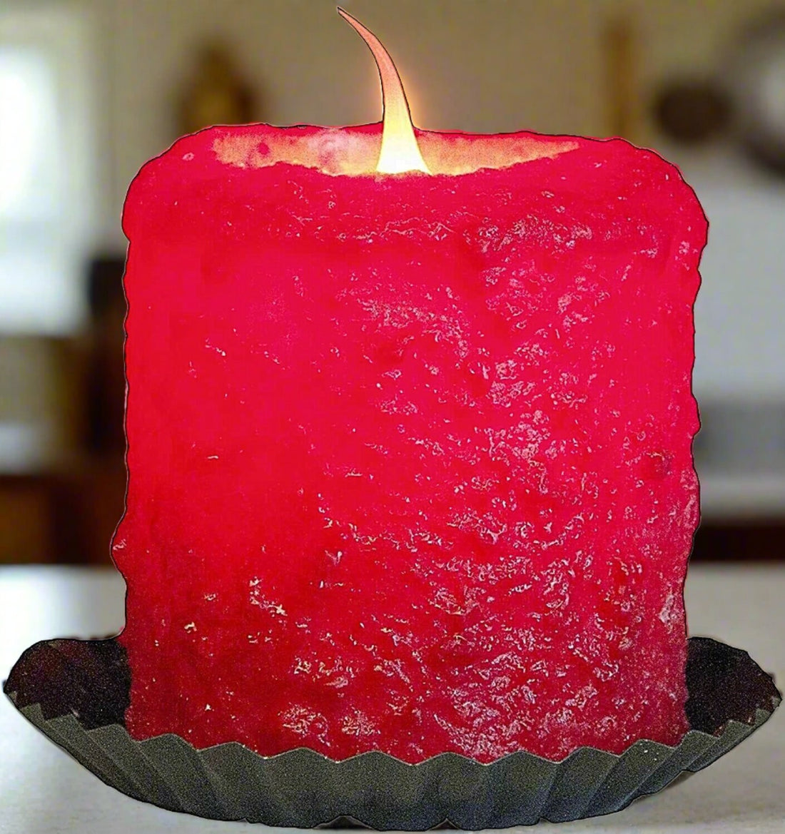 Primitive/Country Handcrafted Electric Hearth Candle Apple Cinnamon 5" x 4&