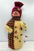 Primitive/Country Handmade Red Deck the Halls 8.75" Snowman w/ Christmas Lights - The Primitive Pineapple Collection
