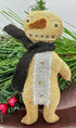 Primitive Farmhouse Christmas Handmade Snowman Ornie l Wool Scarf 6" - The Primitive Pineapple Collection