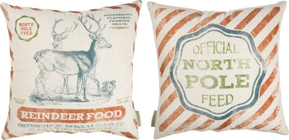 Primitive/Farmhouse Christmas/Winter North Pole Feed Reindeer Food Pillow 16&quot; - The Primitive Pineapple Collection