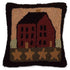 Primitive/Country Folk art Hooked 14" Pillow Salt Box House - The Primitive Pineapple Collection