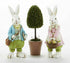 Country/Cottage Spring/Easter Resin Victorian Bunny 2 pc 7.7" - The Primitive Pineapple Collection