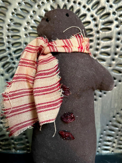 Primitive Handmade Christmas Gingerbread Man w/Cranberries 7” - The Primitive Pineapple Collection